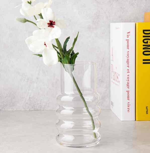 クリア ブロック ガラス フラワーベース