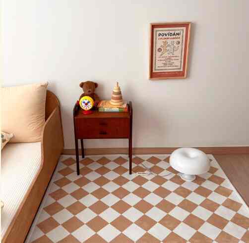 メルシー アーガイル タイルラグ ベージュ［2サイズ］