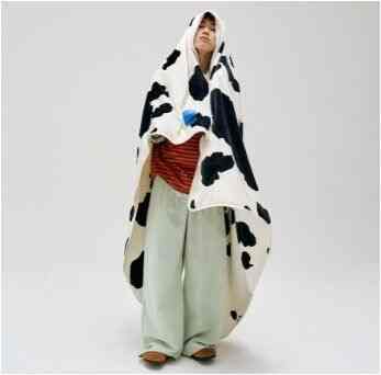 ブラックカウ フェイクファー ブランケット