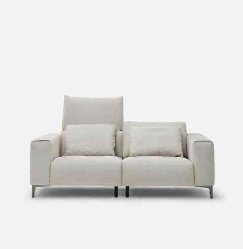 フラップ ファブリック3人掛けソファ クリームベージュ