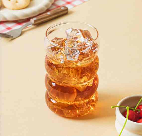 コージーオータム ウェーブ ガラスコップ 500ml クリア