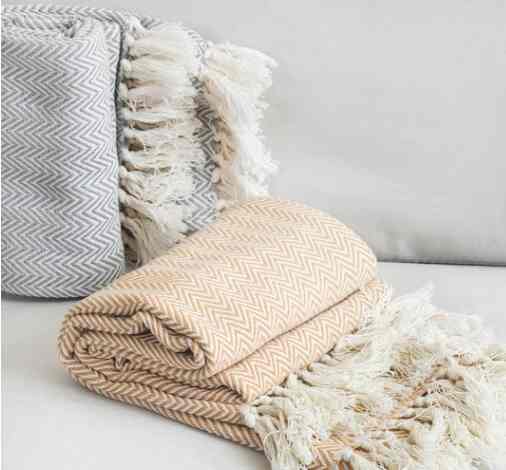 ヘリンボーン 四季用 ブランケット 90X160cm