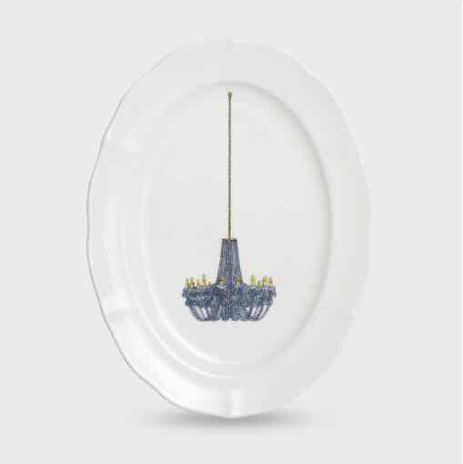 48. オーバルプレート 28CM 1P (Crystal chandelier)