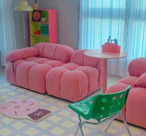 ピンク モジュール ペブルソファ