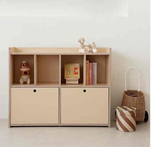 2段 キッズ マルチ 収納棚