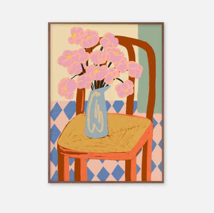 【Sandra Poliakov】FLOWERS ON A CHAIR ポスター