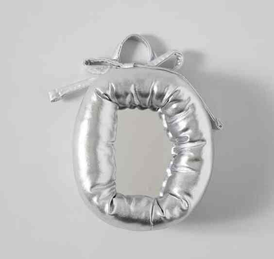 シック 壁掛け型 円形クッションミラー