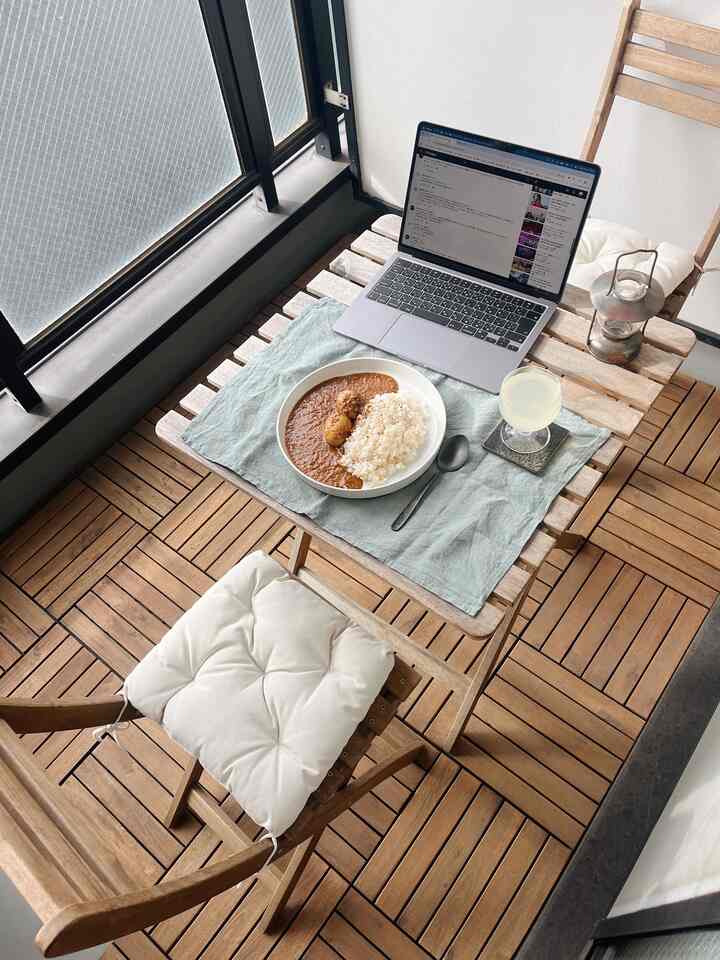 The weather has been nice for a while now☀️
I decided to eat lunch on the balcony on my day off☺️

#living alone #一人暮らし部屋 
#balcony #IKEA #イケア