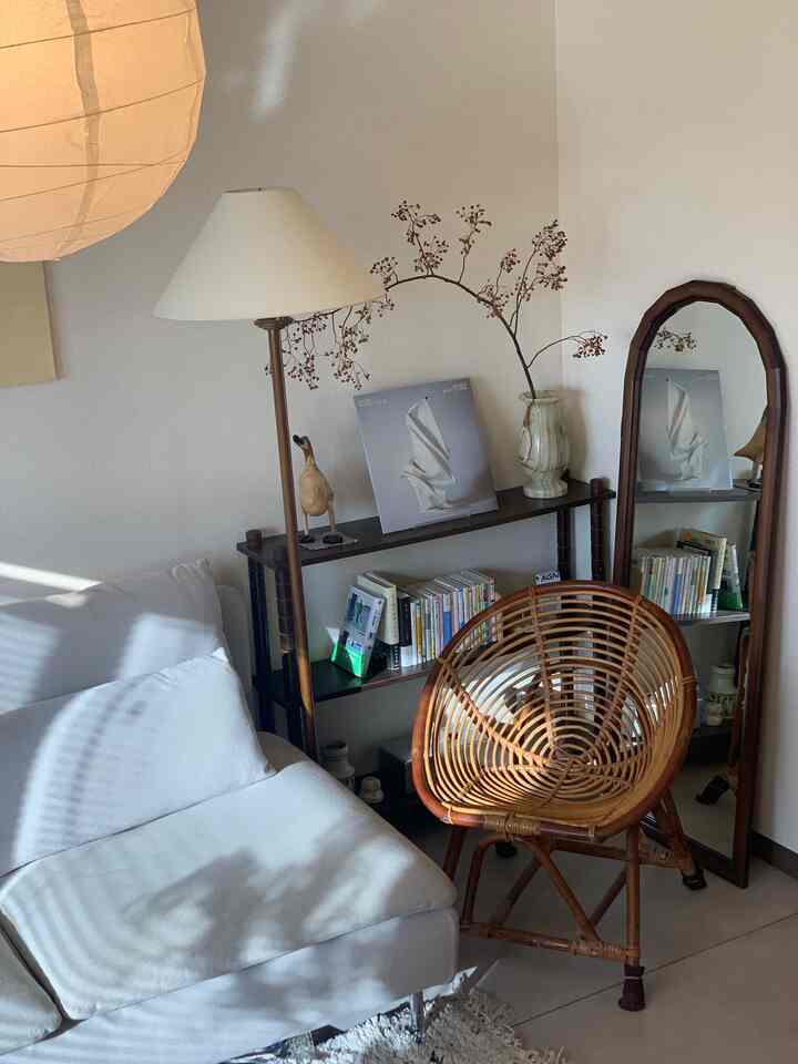I like rooms that are bright and sunny 🌲☀️
#1LDK #リビング #ヴィンテージ #姿見 #ラタンチェア #ナチュラルインテリア #IKEA #賃貸