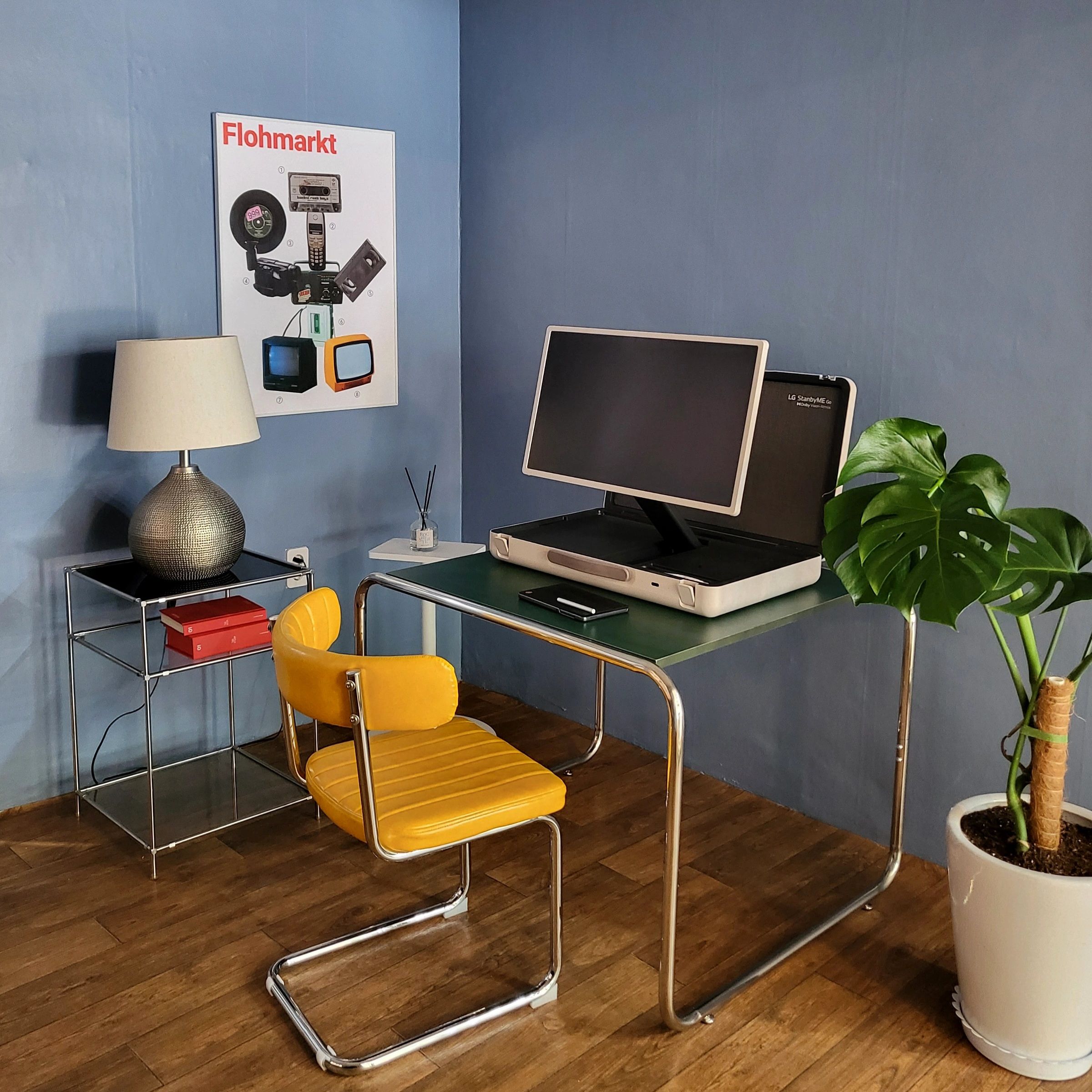 Colorful Square Chrome Legged Table user photo