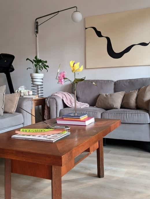 This living room is one of my favorite rooms in my house because it has so many functions. Can be used to welcome guests, to exercise and take a nap🤭


#LivingRoomDecor #EclecticHome #ruangtamu #livingroom #midcenturymodern #contemporarydecor #eclecticdecor