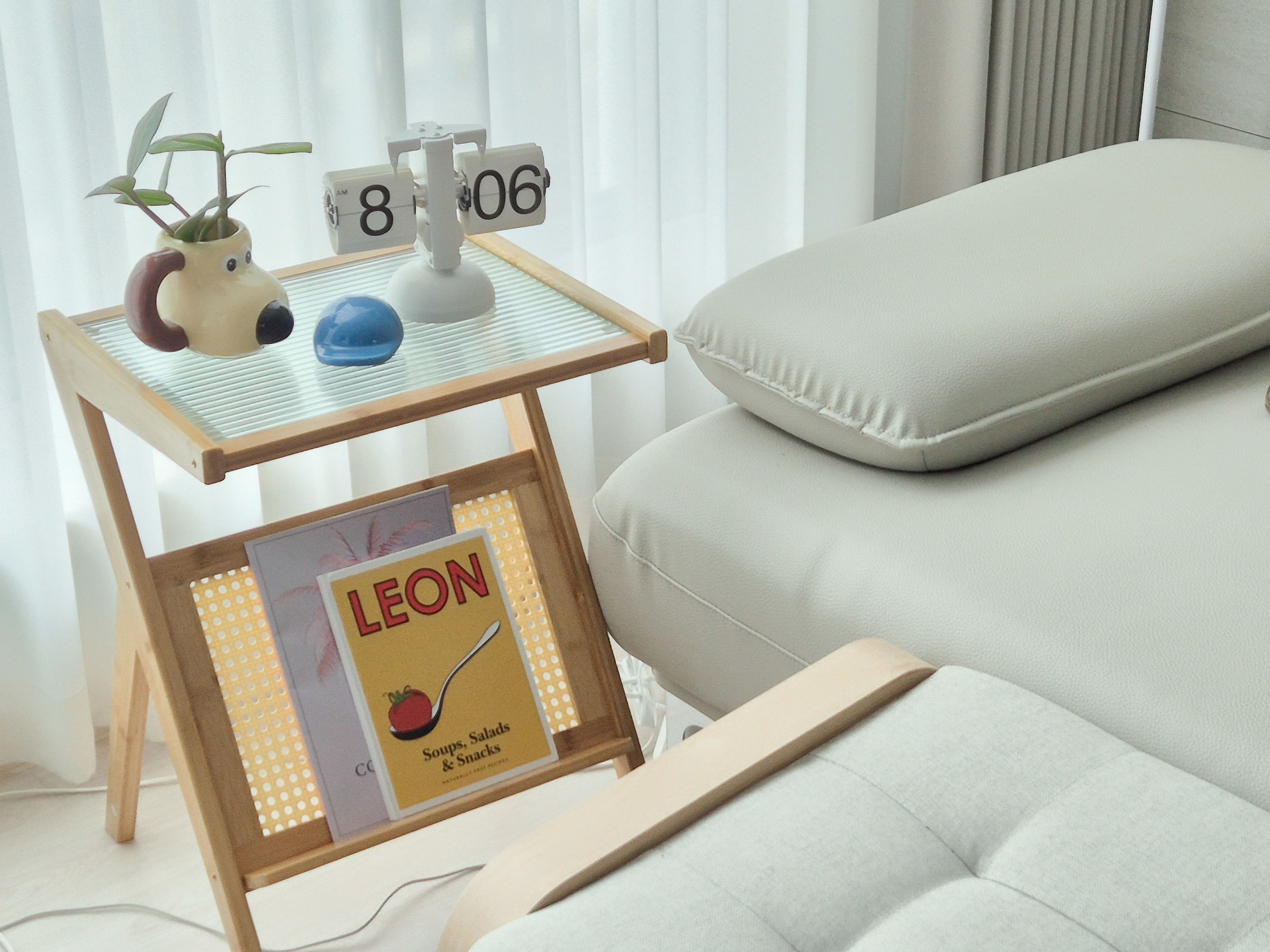 Bamboo Rattan Side Table with Magazine Holder user photo