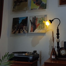 music corner.. vinyl display dengan ambalan terbuat dr akrilik. #musiccorner #vinylcollection #turntable #vintage #homedecor #inspirasirumah #livingroom 