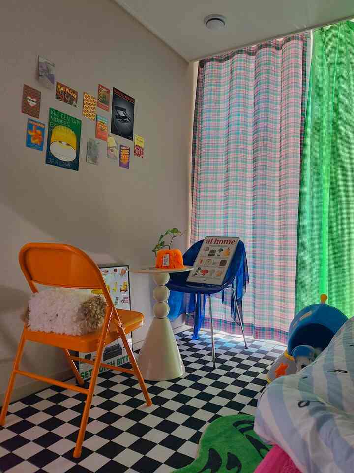 グリーンアップル チェック カーテン［3サイズ］を使ったコーディネート 2