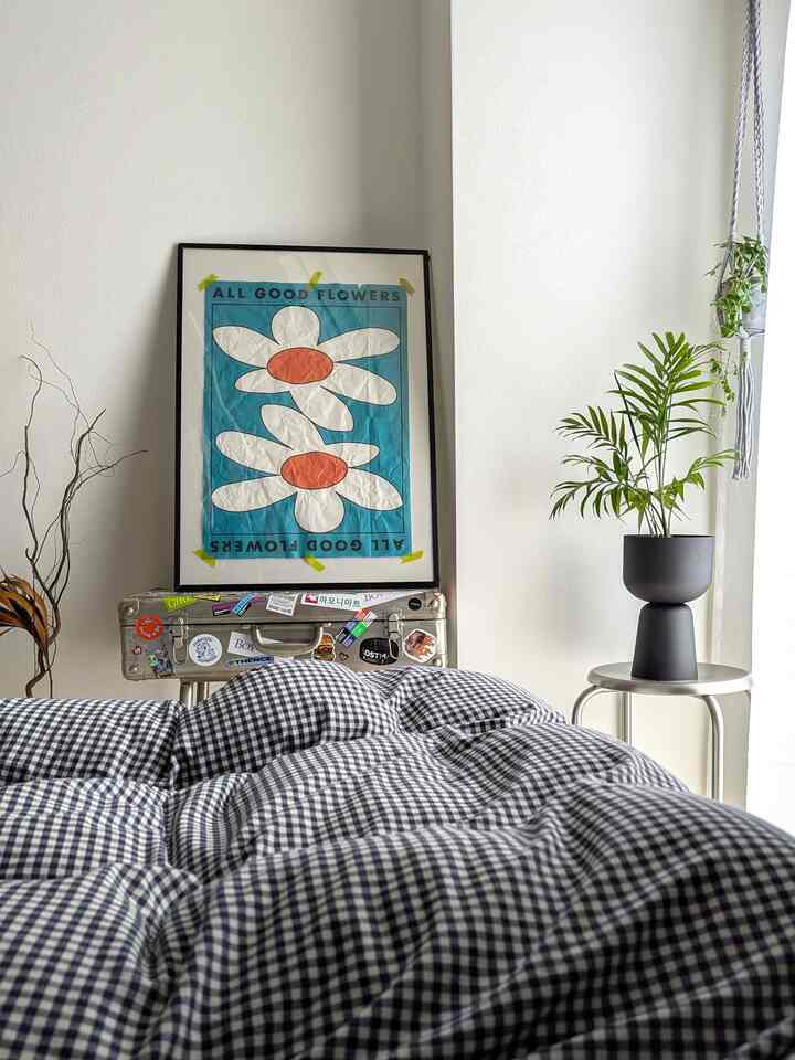 朝起きて緑があるのは気持ちがいいね🌿
#ベッドインテリア #ベッドカバー #ベッド用品 #観葉植物 #スツール #スツールチェア #アート #アートポスター #無印良品 #ZARAHOME 