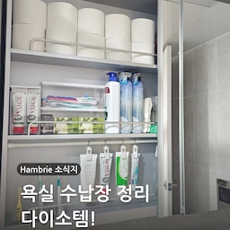 Hambrie의 욕실 거울장 정리 노하우 공개! ✨ 
– 거울장 밖에 물건이 보이는 게 싫다면?
욕실 거울장을 깔끔하게 정리하면서도 안에 내용물이 잘 보이게 하고 싶었는데, 다이소 피규어 케이스를 활용하니 딱이었어요! 😍  
#살림살이 #콘수프기록 #욕실인테리어 #욕실수납 #욕실거울장 #화장실정리 #화장실수납 #화장실수납장 #다이소추천템 #다이소수납템 #다이소꿀템 #다이소템 #다이소추천 #다이소정리함 #다이소수납 #다이소수납함 