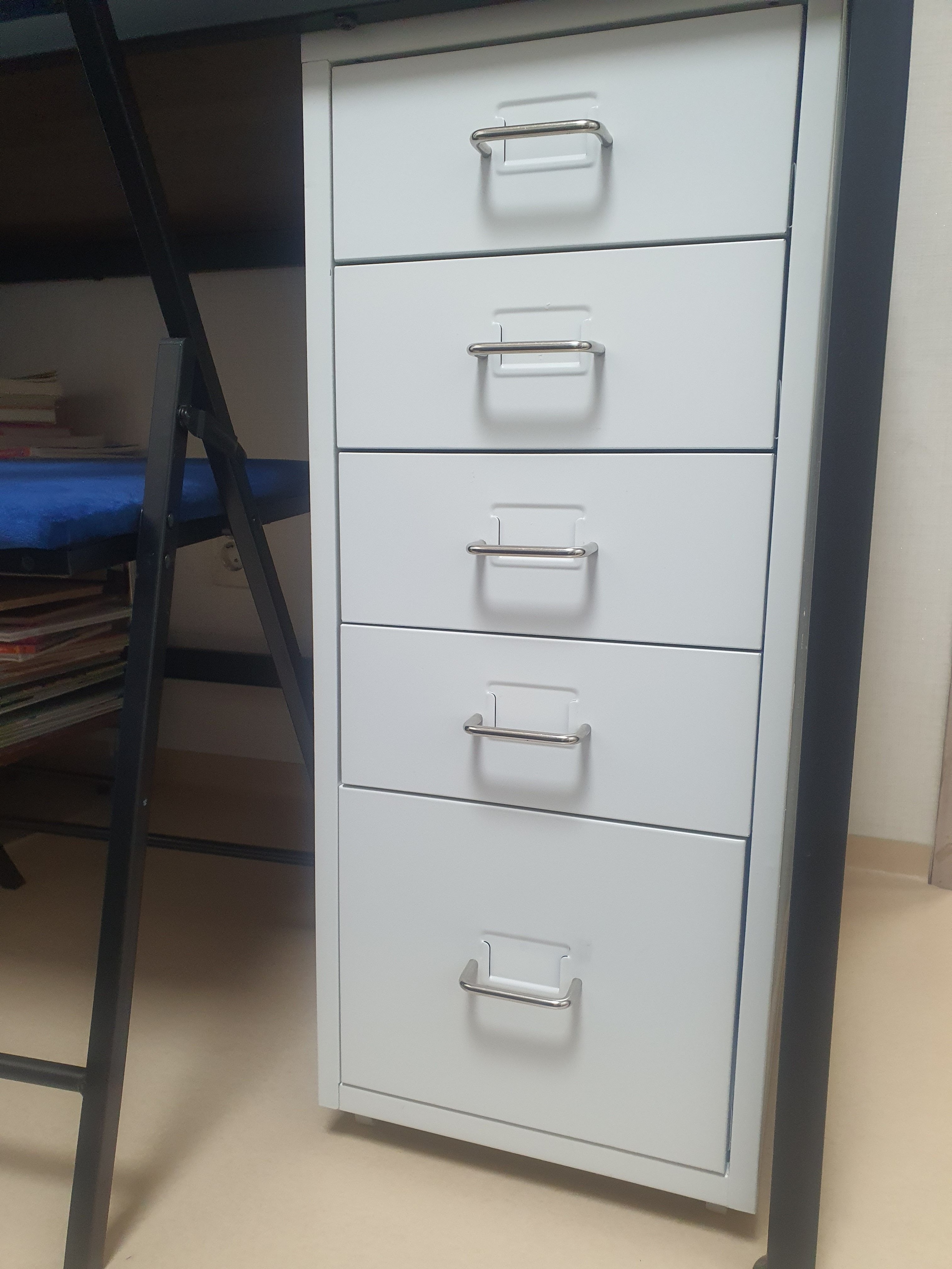 SOFSYS 5段 スチール チェスト キャスター付き ホワイト ホワイト