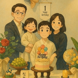 💙 지브리 스타일 돌잔치 사진 💙
얼마전, 양가 부모님과 동생네 가족을 집으로 초대해 둘째의 돌잔치를 치렀어요. 가족들끼리 편안하게 보낸 시간이 너무 좋았답니다.
그날 저희 가족 넷이서 찍은 사진을 지브리 스타일로 바꿔봤는데 어떤가요? 케이크 위에 꽂은 토퍼랑 테이블 위 첫돌 엽서에 오타가 있는 걸 보면 ai가 공부 좀 더 해야 할 것 같긴 하지만 전체적인 분위기는 너무 예뻐서 마음에 쏙 들어요. ❤
예쁜템최고야 3, #예쁜템최고야 #콘수프 #콘수프기록 #지브리 #지브리감성 #첫돌 #돌잔치 #엄마표돌잔치 #엄마표 #전통돌상 #개다리소반 #소반 #떡케이크 #돌잡이 #홈파티 #맞팔 #맞팔해요 #소통해요 