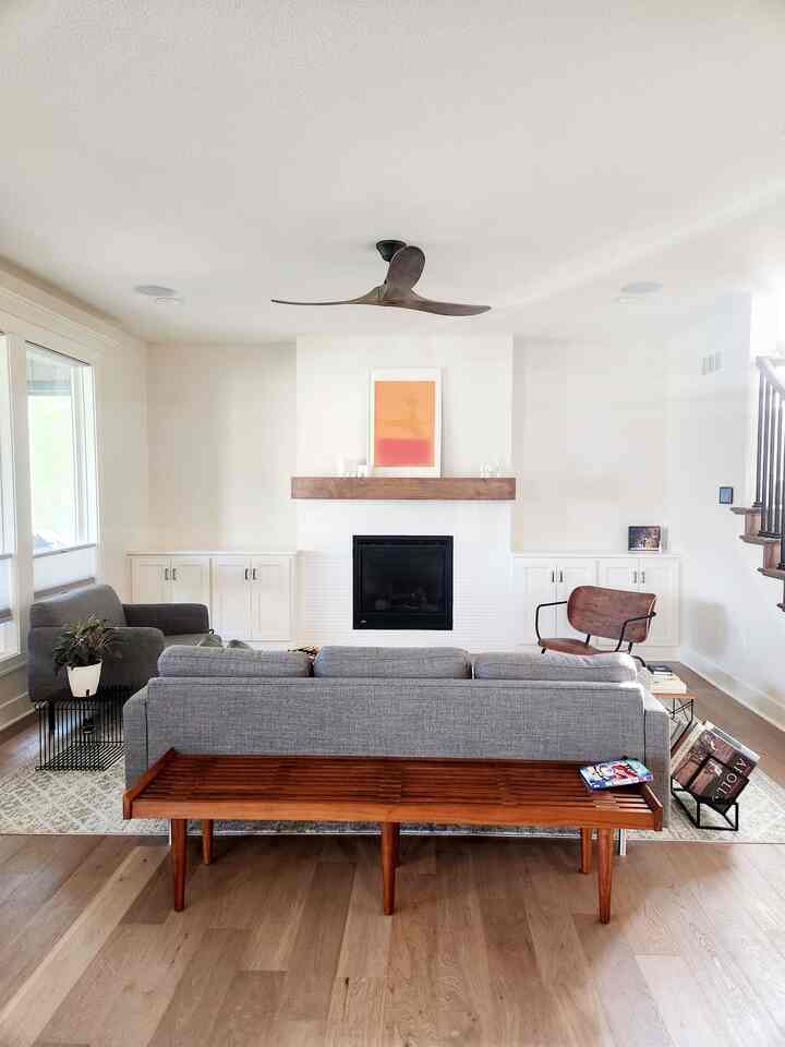 Sunny 🌞  
This is where we spend most of the time as a family

#livingroominterior #midcentury #crateandbarrel #montana #simpleinterior 