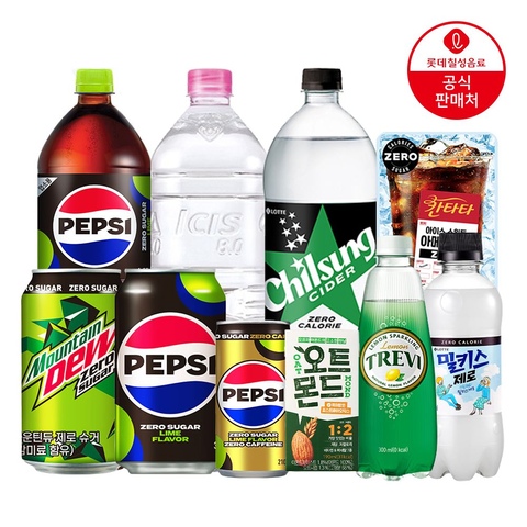 밀키스 제로 300ml 24캔 / 펩시 제로 라임 355ml 48캔