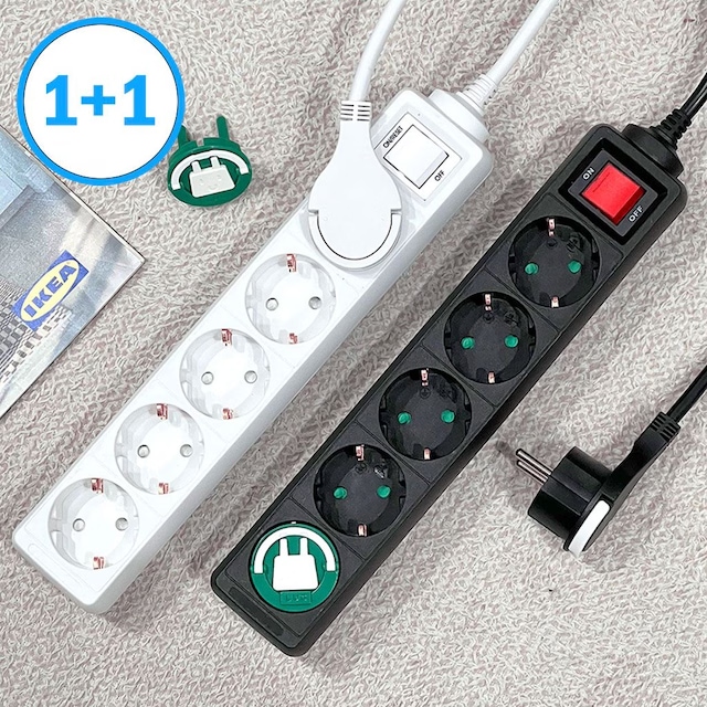 납작플러그 5구 접지 멀티탭 1.5M (1+1)