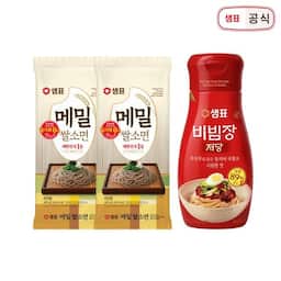 차오차이 메밀쌀소면 메밀소바, 가쓰오장국, 비빔장 골라담기