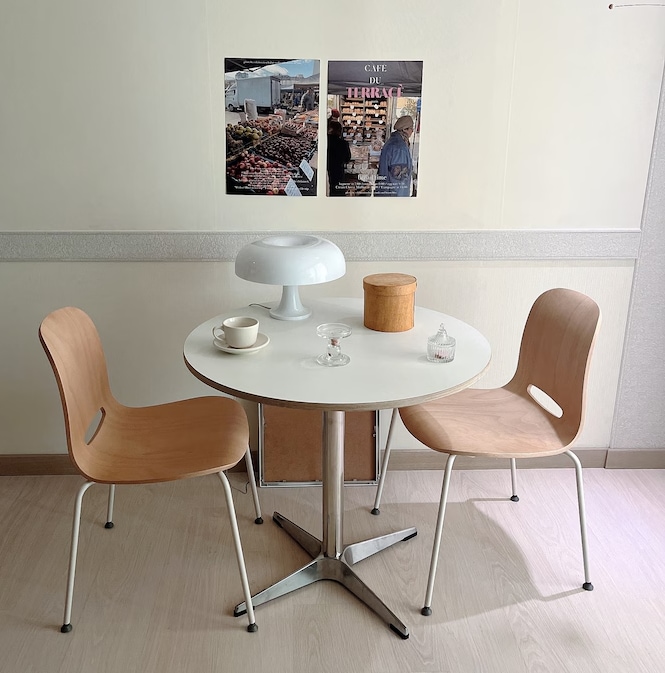 O'gre HPL ラウンドテーブル ホワイト［3サイズ］ シルバー ホワイト