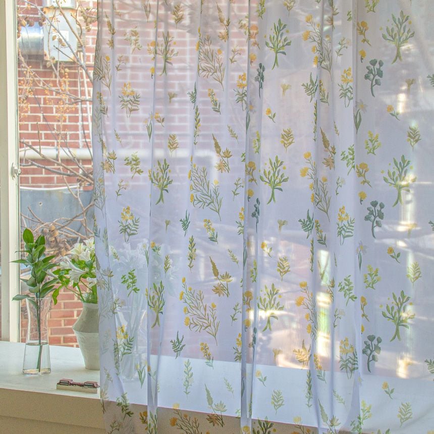 [신상품]몽헤브 보타니컬 드로잉 쉬폰&암막 커튼 2ver 3size - 보타니컬드로잉커튼_쉬폰_L_길이230