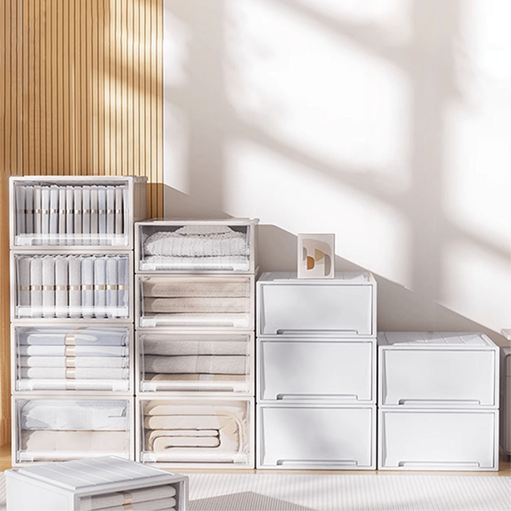 [오늘출발] [신상품] 꿀템요정 옷장 투명 서랍형 슬라이딩 리빙박스 펜트리 옷 정리함 수납함 플라스틱 서랍 26size - 0132_투명