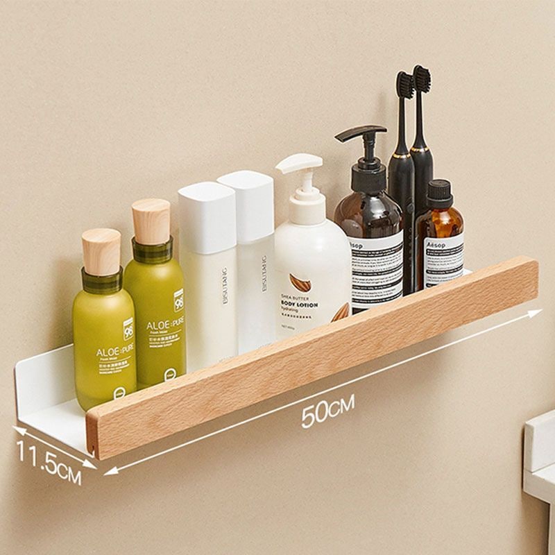 [신상품] Borella [해외] 인테리어 원목 벽선반 욕실 주방 무지주 벽걸이 나무 선반 2colors 5size - 원목색_50cm