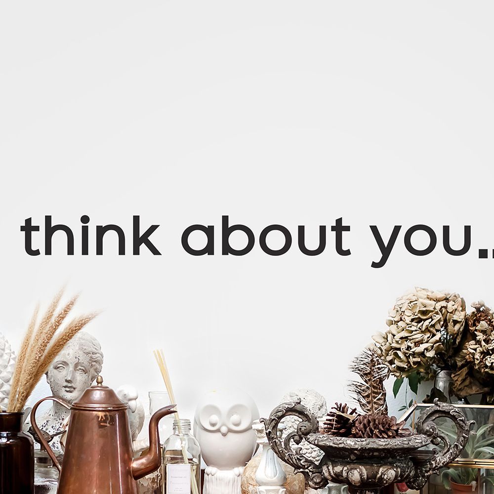 코이핀즈 think about you 감성 포인트 인테리어 스티커 - large_검정색