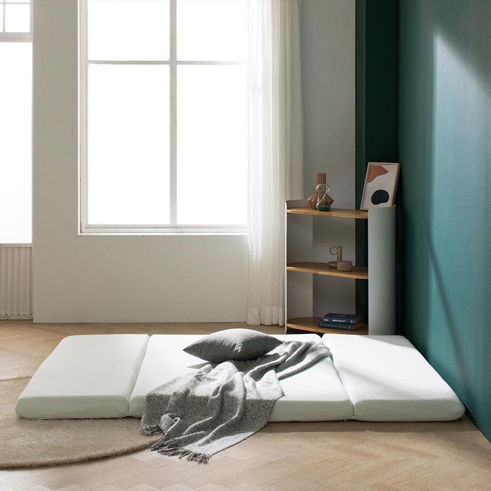 지누스 그린티 4단 접이식 메모리폼 토퍼 10CM (S/SS/Q) 매트리스 - 퀸 