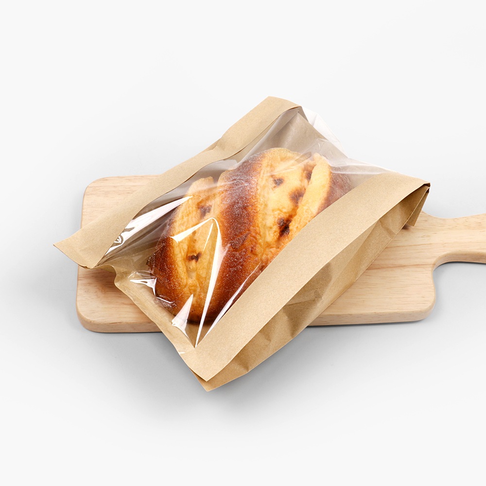 해피팩 KP 바게트 크로와상 베이글 맘모스빵 베이커리 포장 크라프트 창봉투 100장 / 5size - KP 창봉투 특대 100장