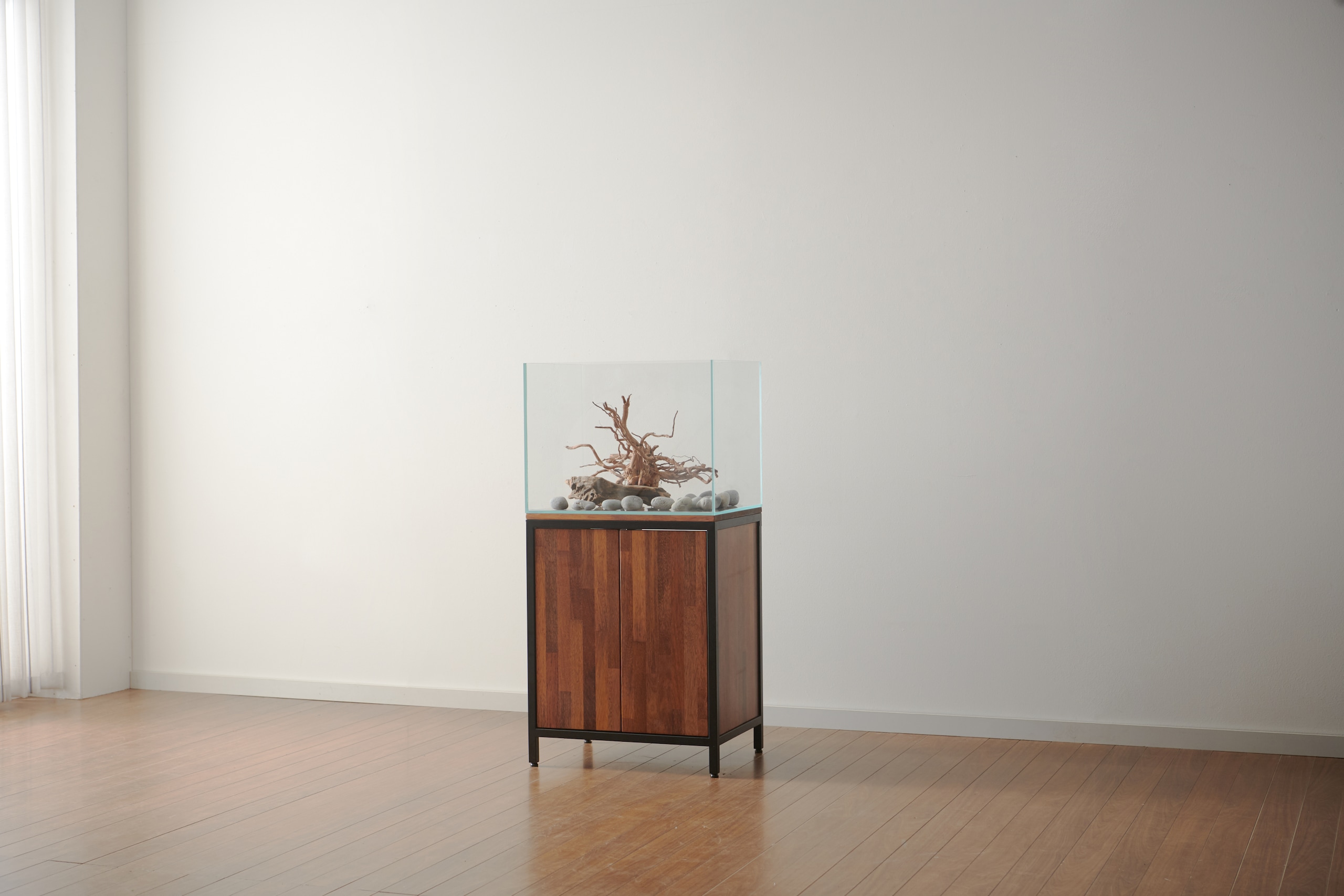 [신상품] 라솜퍼니쳐 멀바우 집성원목 철제 축양장 어항받침대 수조다이 선반 (3sizes) - 2자광폭