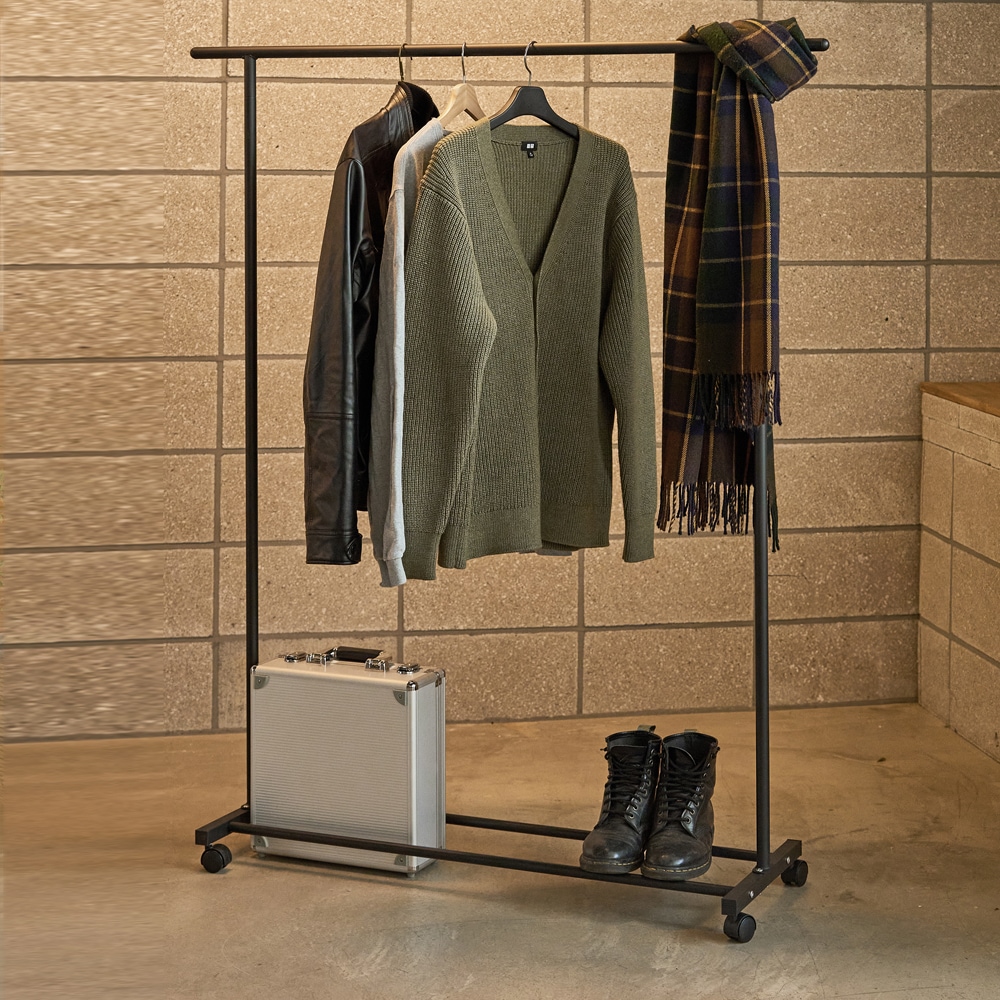 [신상품]허니센스 이동식 옷걸이 행거 튼튼한 옷방 옷가게 철제 라인행거 - 블랙_120