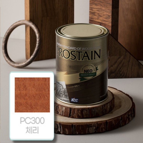 KCC페인트 프로스테인 3.6L 테라스 데크 벤치 야외 목재테이블 방부목 오일스테인 - PC300(체리)