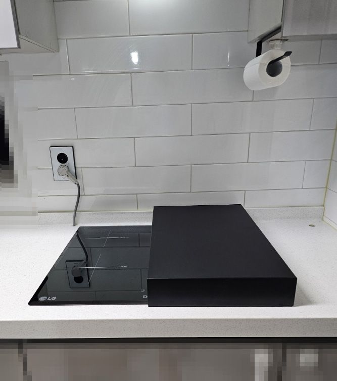 [오늘출발] [신상품] 케이엘 스텐304/공간UP 화이트/블랙 가스렌지 인덕션 커버 덮개(반려묘 안전커버) 3sizes - 03.스틸 블랙_엣지_2구(32x54x7cm)