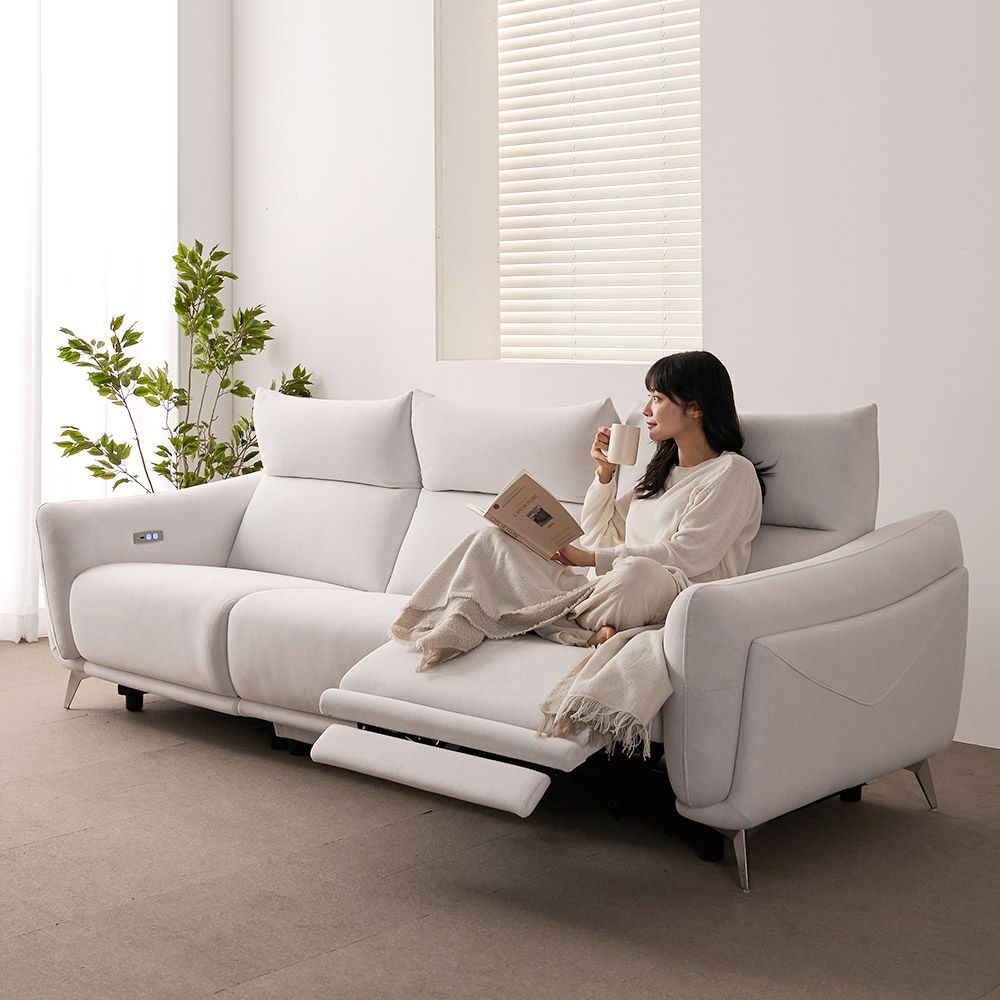 [신상품] 라자가구 639,000원 / RD 미노르 모션 리클라이너 슬라이드 무빙 3인4인 패브릭 소파 - 3인소파 아이보리