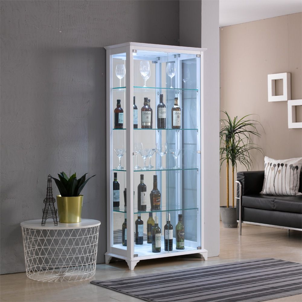 [신상품] 아시수 아로마 5단-도어 장식장 / 장식장 양주장식장 거실진열장 피규어장식장 LED장식장 - 일반형-조명설치_화이트