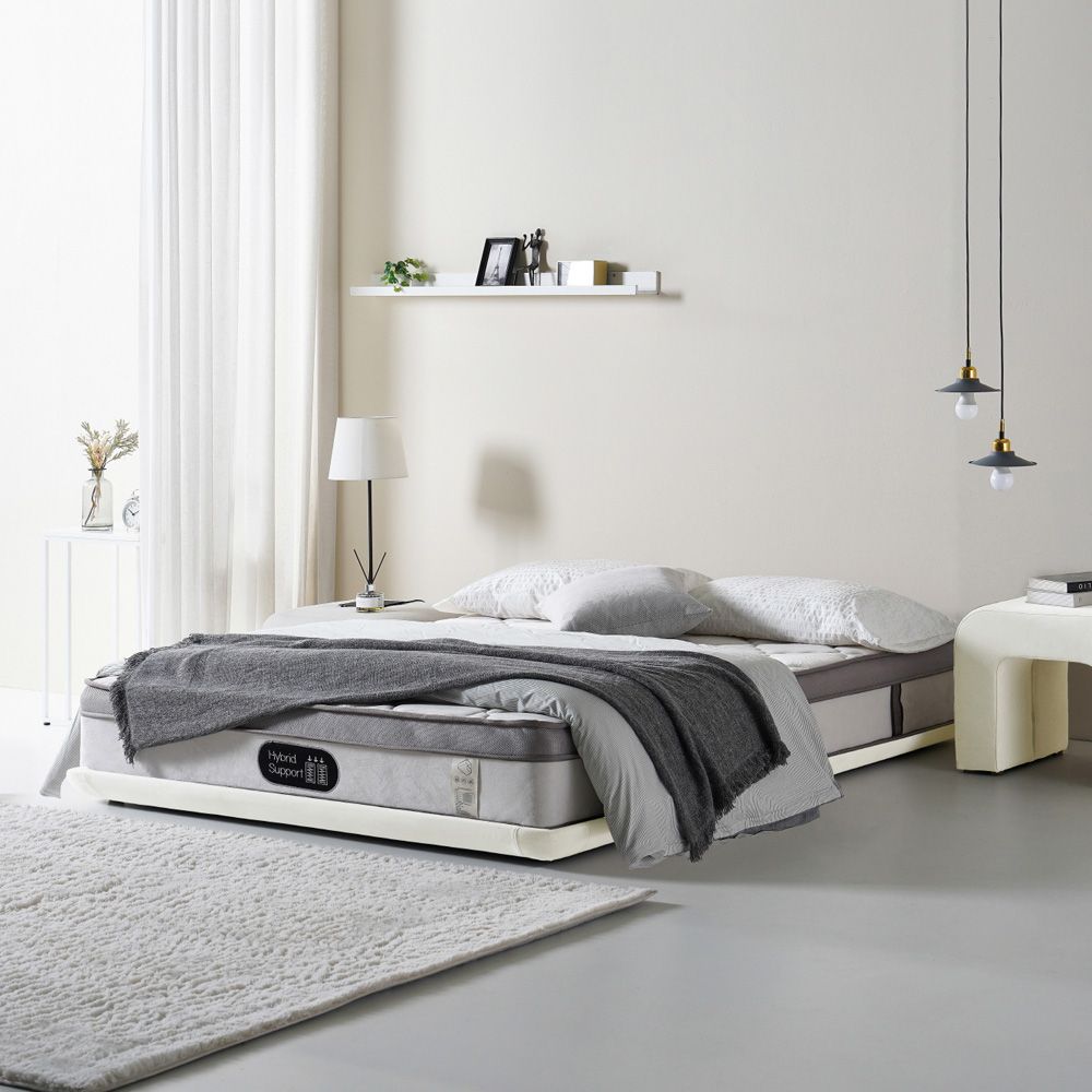 인테리어레시피 부드러운 아쿠아텍스 패브릭 평상형 침대 파운데이션 SS/Q/K + 헤드 추가선택 - SS(슈퍼싱글) - 높이 80mm_헤드없음