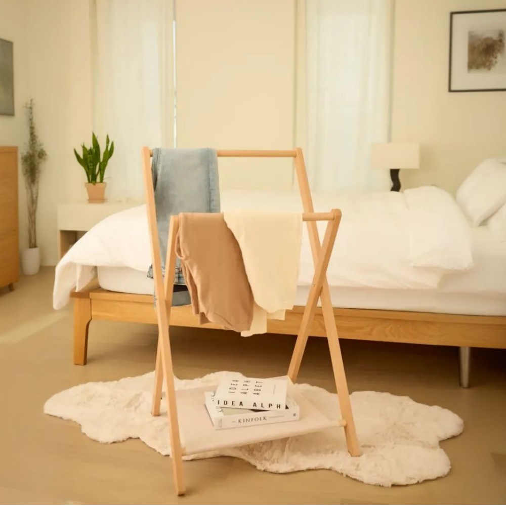 데어바움(der Baum) 원목 미니행거 이동식 우드행거 접이식 캠핑장행거 - 내추럴 원목_70cm