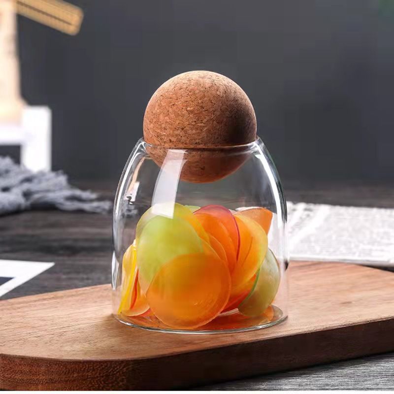 라바피카 코르크 유리병 1200ml 원두 홈카페 투명 커피캡슐 티백 보관 다용도 조미료 견과류 - 코르크 유리병 500ml