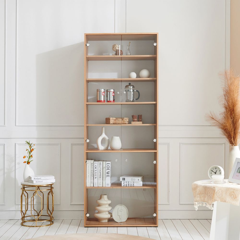 [신상품] 송목가구 2M 400/600/800 키큰 코코 강화 유리 장식장 진열장 - 키큰 코코 장식장 600_오크