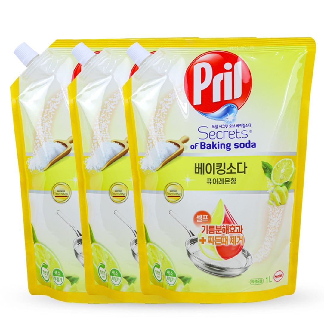 프릴 Prill 베이킹소다 퓨어레몬 주방세제 1000ml 리필 x3개 - 1. 프릴주방세제 베이킹소다 퓨어레몬 700ml x3개