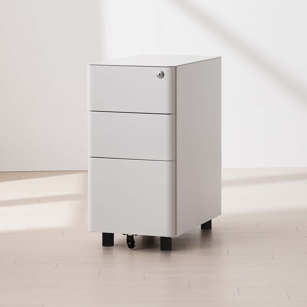 올즈 큐브 3단 프리미엄 스틸 슬림 캐비넷 화이트 (W300) - 화이트 이동형 300 