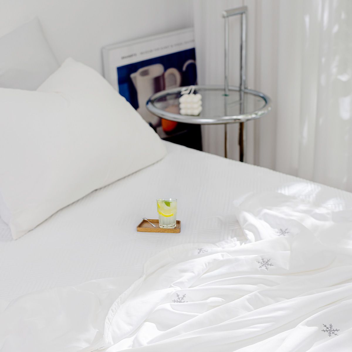 잠그리다 아이스모찌 쿨링 여름 냉감 이불세트 SS/QK 4컬러 - 밀키화이트_이불 퀸킹(QK)+배개커버2개