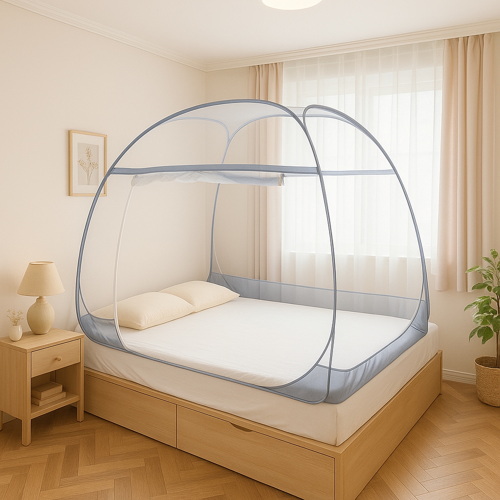 에윈 원터치 침대 텐트 여행용 캠핑용 휴대용 바닥 일체형 모기장 1인용 2인용 싱글 더블 - 01. 돔 중형 (싱글/슈퍼싱글)