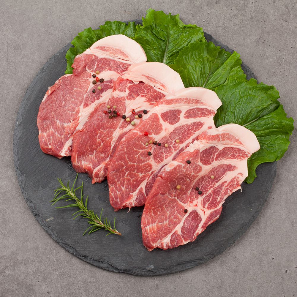 마켓친구 [오늘신선] 국내산 한돈 목살 삼겹살 600g 갈비살 1kg 캠핑용 고기 - 목살 300g+300g