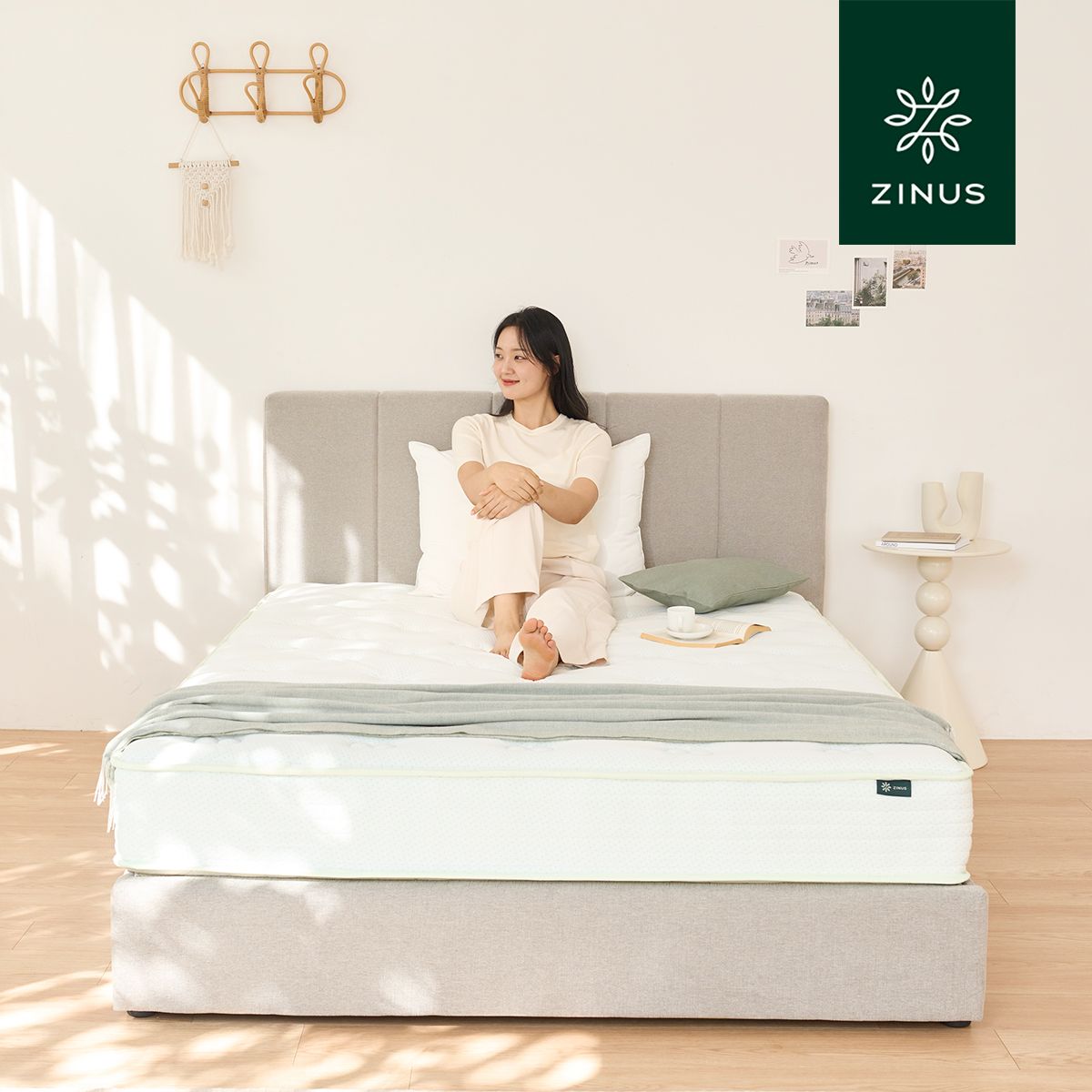 [오늘출발] 지누스 [오늘의집 단독] 그린티 플러스 하이브리드 스프링 침대 매트리스 20cm S/SS/Q - _싱글_100x200cm