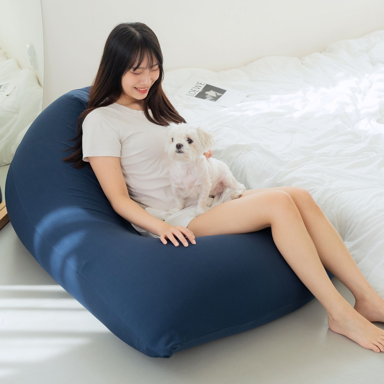 LINU(리누) 꿀바른 빈백 소파 대형 EPS EPP - 딥네이비 EPS(기본) 